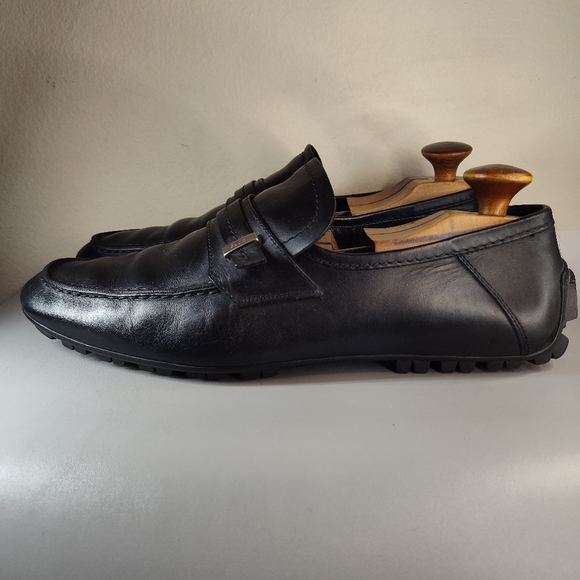 Gucci Men's Leather Loafer Black Size EU 44 US 10 E - Picture 1 of 8